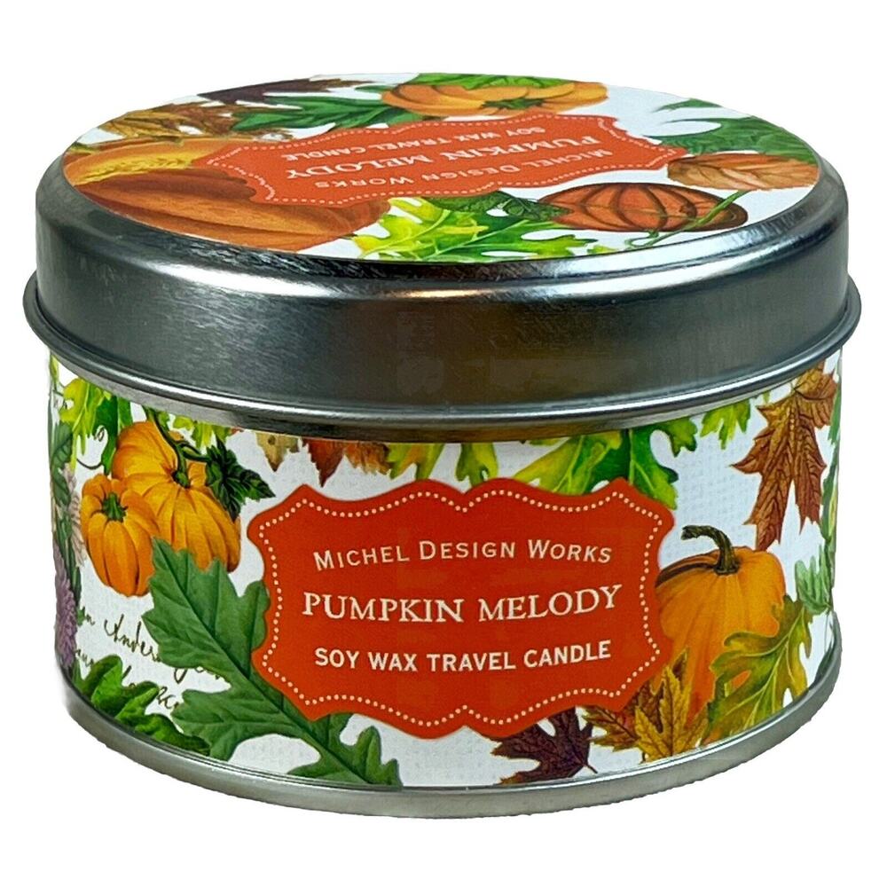 Michel Design Works Soy Wax Candle in Travel Tin Size, PUMPKIN MELODY
